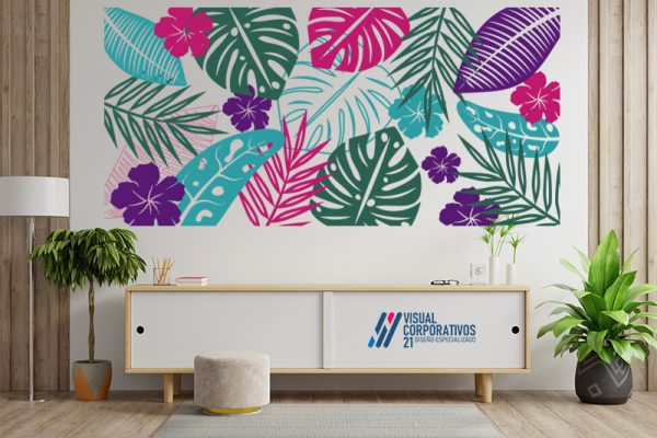 Flores Tropicales Vinilo 200x96 cm